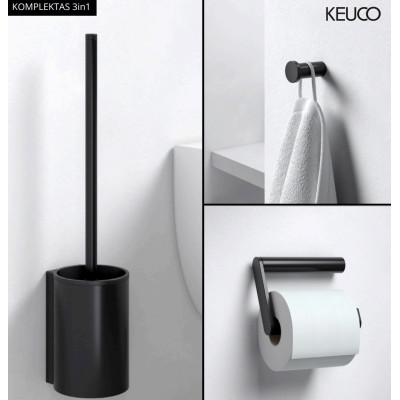 KEUCO 3in1 WC aksesuarų rinkinys (šepetys, kabliukas,WC popieriaus laikiklis)
