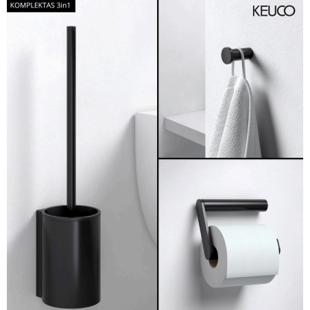 KEUCO 3in1 WC aksesuarų rinkinys (šepetys, kabliukas,WC popieriaus laikiklis)