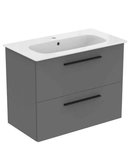 KOMPLEKTAS: Ideal Standard I.Life A vonios spintelė su praustuvu 80cm, Quartz grey matt spalva