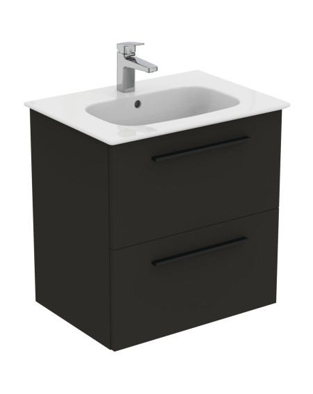 KOMPLEKTAS: Ideal Standard I.Life A vonios spintelė su praustuvu 60cm, Carbon grey matt spalva