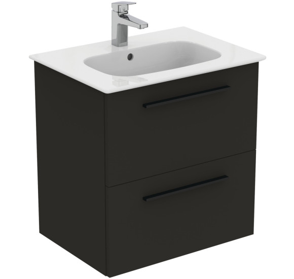 KOMPLEKTAS: Ideal Standard I.Life A vonios spintelė su praustuvu 60cm, Carbon grey matt spalva