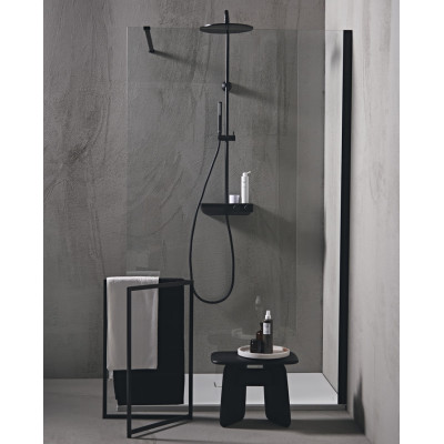 Ideal Standard Ceratherm S200 dušo sistema su termostatiniu maišytuvu, 30 cm lietaus galva, juodos matinės spalvos