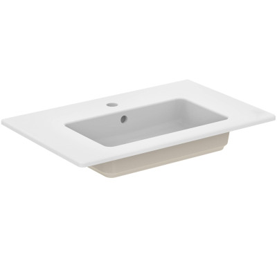 Ideal Standard Eurovit montuojamas praustuvas 71 cm, su persipylimo anga, baltos spalvos
