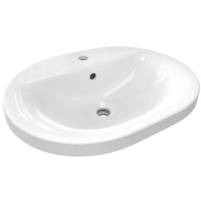Ideal Standard CONNECT į stalviršį įleidžiamas praustuvas, 55 cm, su skyle maišytuvui, baltos blizgios spalvos