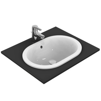Ideal Standard CONNECT į stalviršį įleidžiamas praustuvas, 55 cm, be skylės maišytuvui, baltos blizgios spalvos