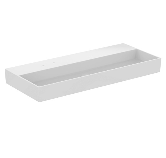 Ideal Standard Solos Vanity Basin pakabinamas praustuvas 1215x515x120 mm, su 2 skylėm maišytuvui, pasirinkite spalvą