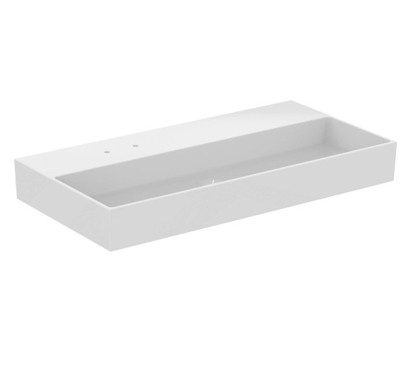Ideal Standard Solos Vanity Basin pakabinamas praustuvas 1015x515x120 mm, su 2 skylėm maišytuvui, pasirinkite spalvą