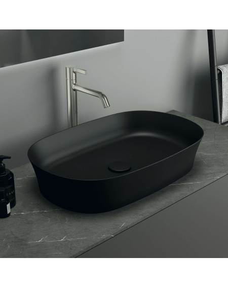 Ideal Standard Ipalyss E1396V3 ant stalviršio pastatomas praustuvas 60 cm, juodos matinės spalvos
