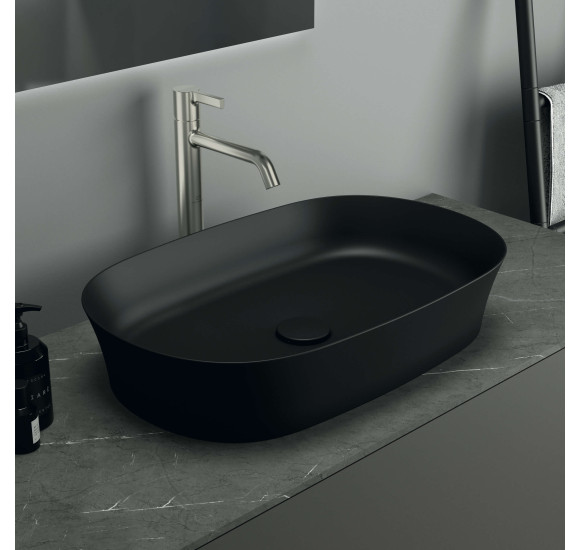 Ideal Standard Ipalyss E1396V3 ant stalviršio pastatomas praustuvas 60 cm, juodos matinės spalvos
