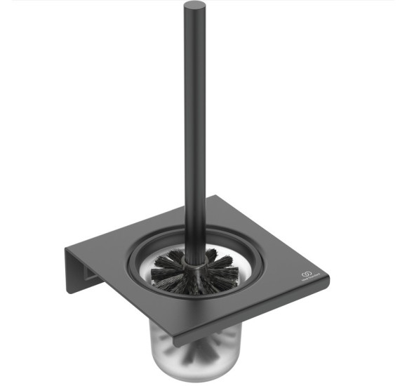 Ideal Standard Alu+ WC šepečio komplektas, tvirtinamas prie sienos, juodos matinės spalvos